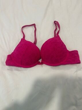 Victoria's Secret Hot Pink Lace Push-Up Bra